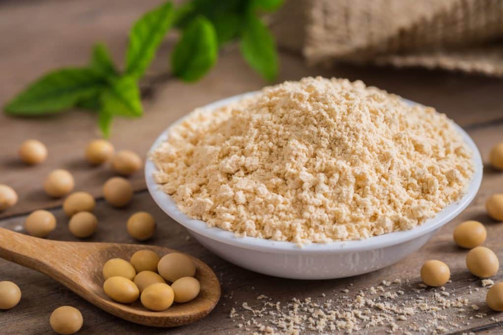 Soy powder or flour can be used  added to papor used  to prepare soy milk 