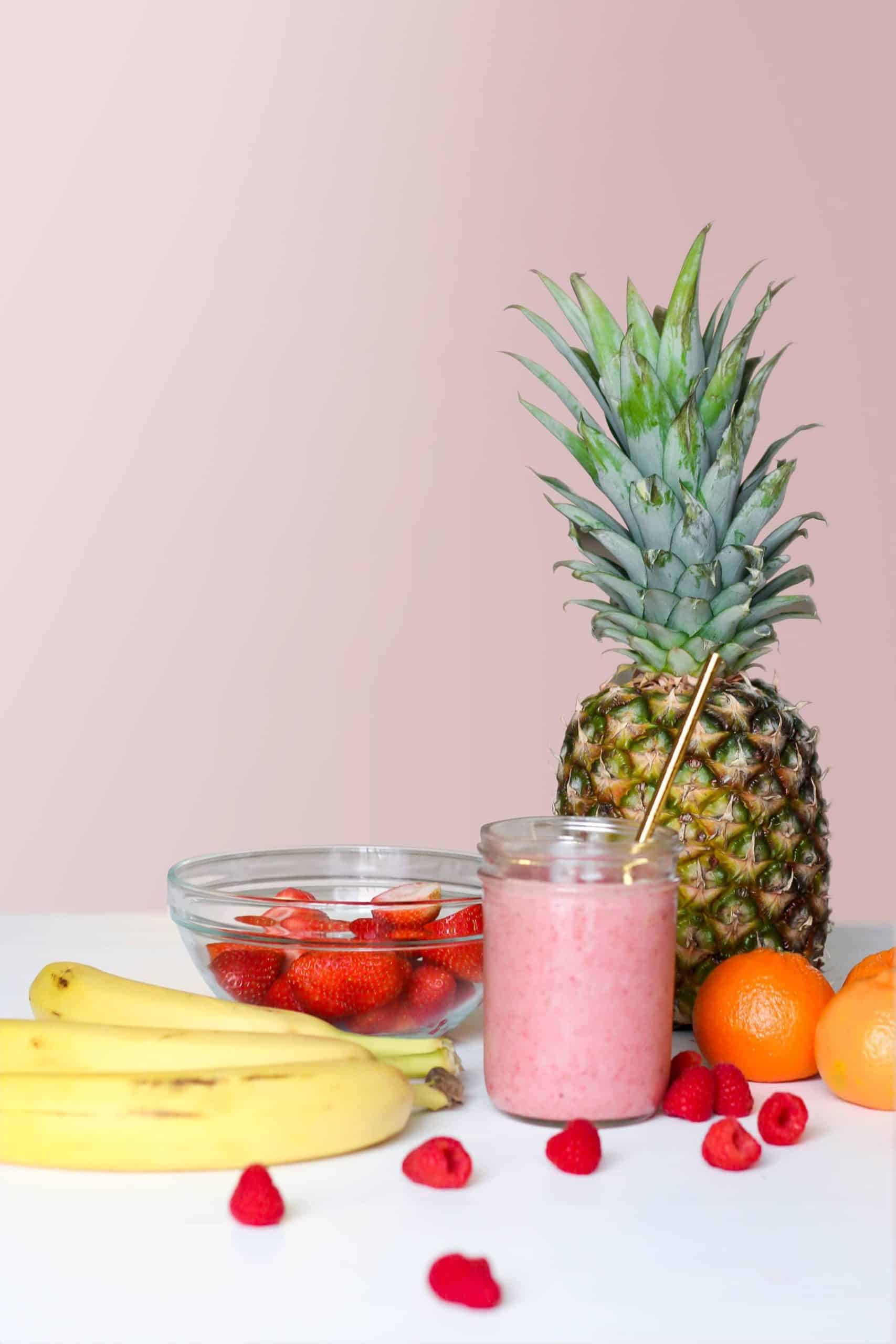 Pineapple Fruit, Banana made smoothies